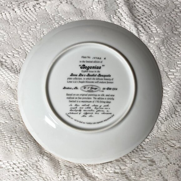 Lena Liu’s “Basket Bouquets” Plate by WS GEORGE - Flower Basket Scenes - Picture 12 of 12